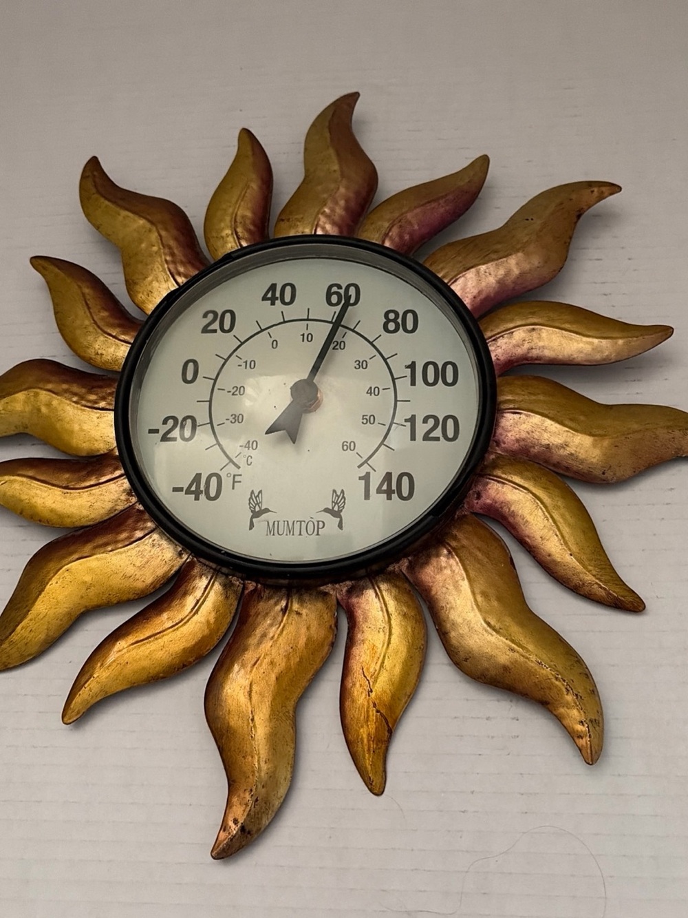 Mumtop Gold Sunburst Wall Thermometer